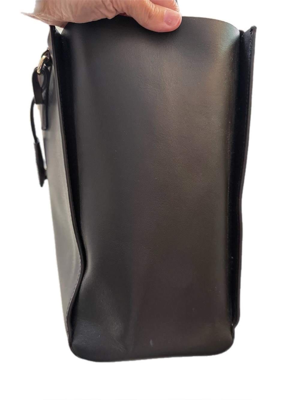 Kate Spade New York Black Leather Tote Bag Pink Interior - Picture 6 of 14